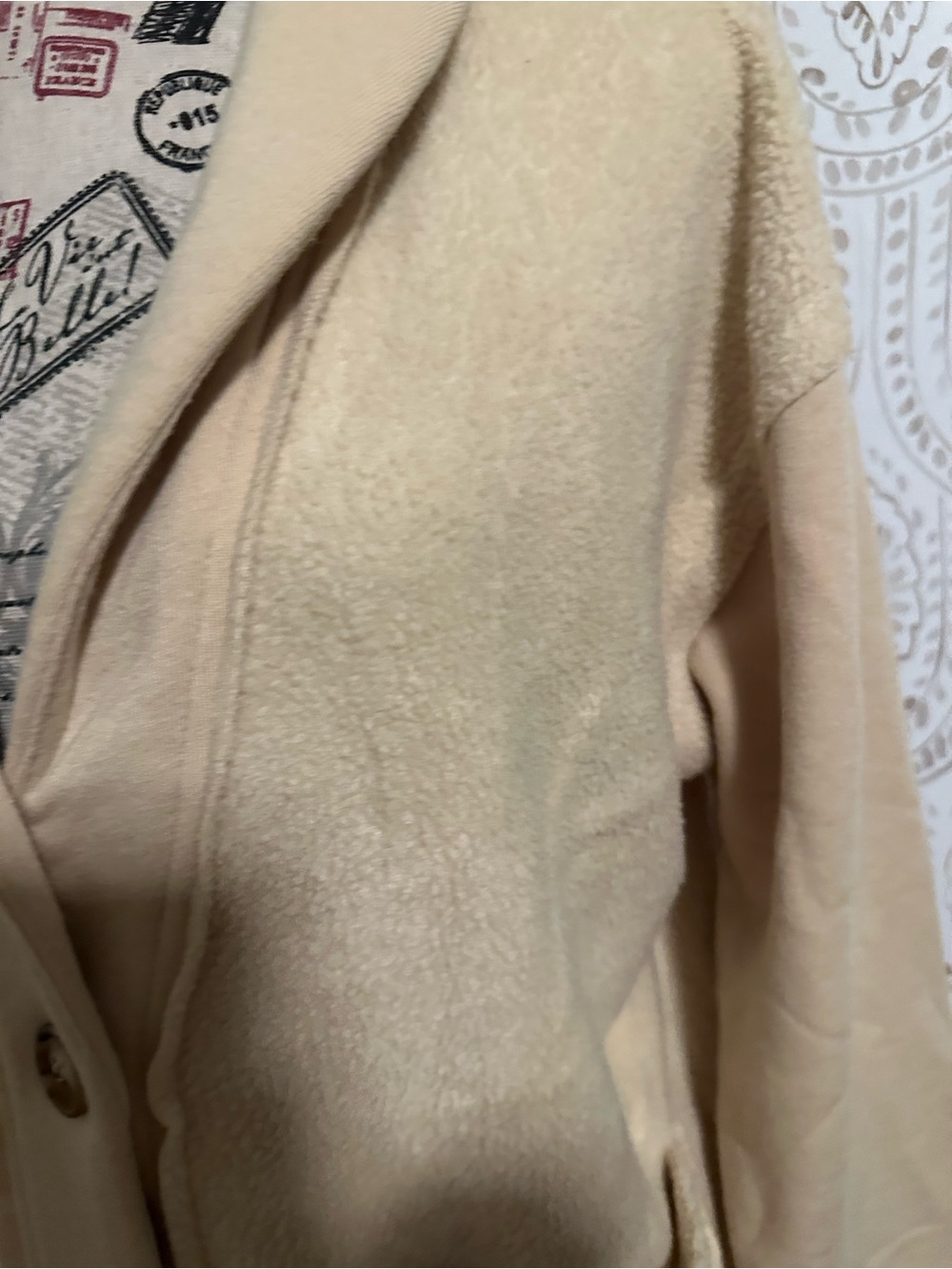 Hem & Thread Cream Sherpa Button-Front Teddy Jacket - Picture 2 of 6